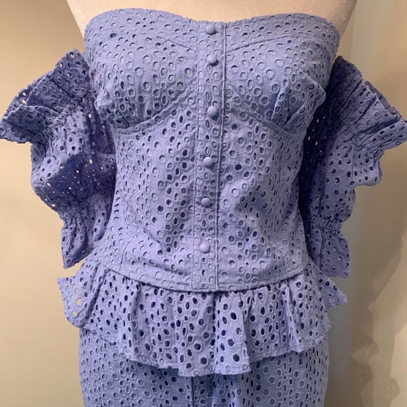 Off Shoulder Anglaise Top Puff Sleeve - Picture 3 of 11